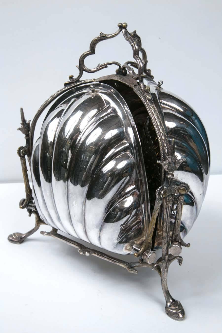 Antique English Silver Plated Fancy Biscuit Box, 1880 4