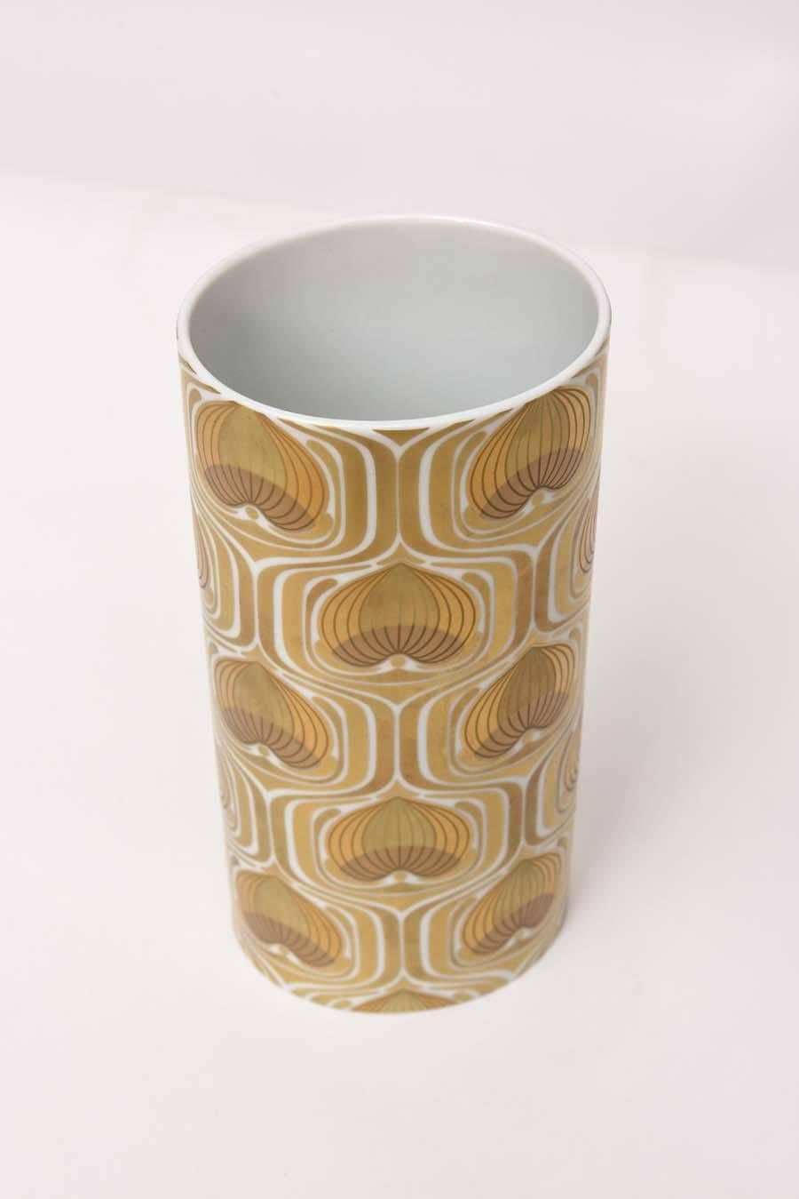Late 20th Century 1970s Porcelain Cylinder Vase by Bjorn Wiinblad for Rosenthal