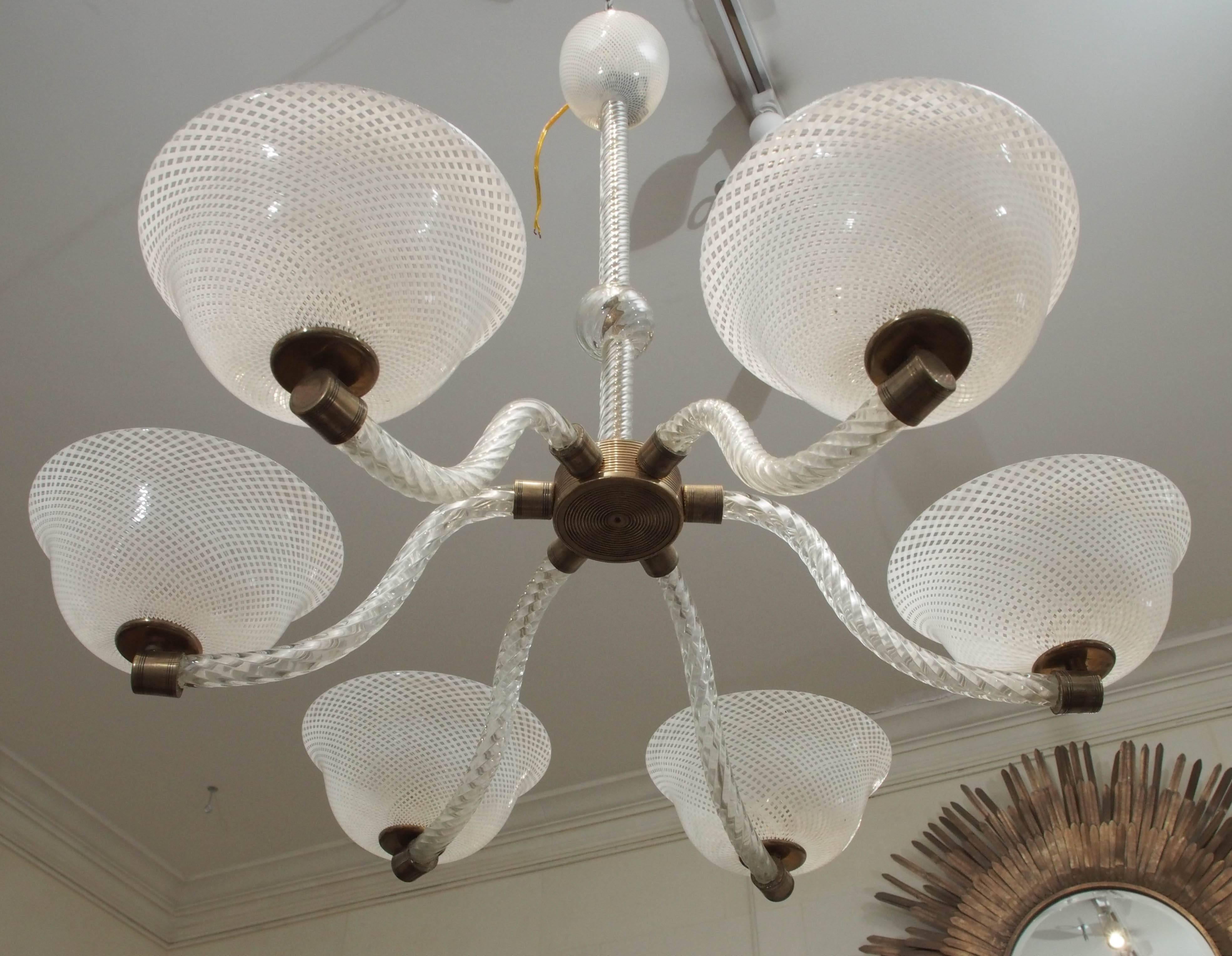 Murano Glass Chandelier, 20th Century In Good Condition For Sale In New Orleans, LA
