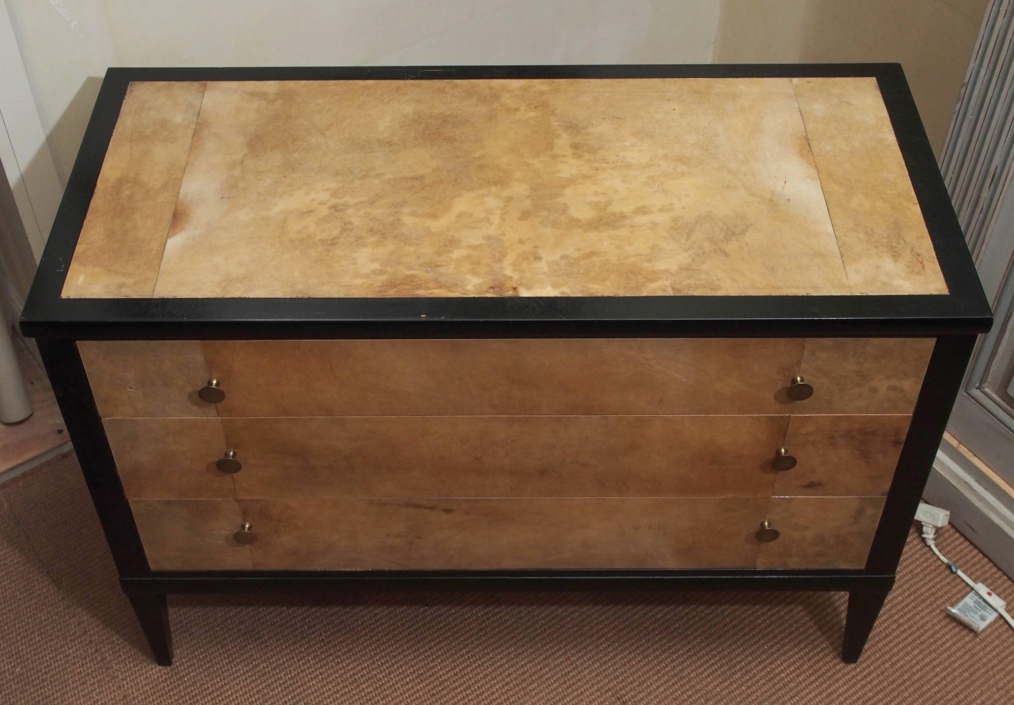 European 1950s Penquay Parchment Commode For Sale