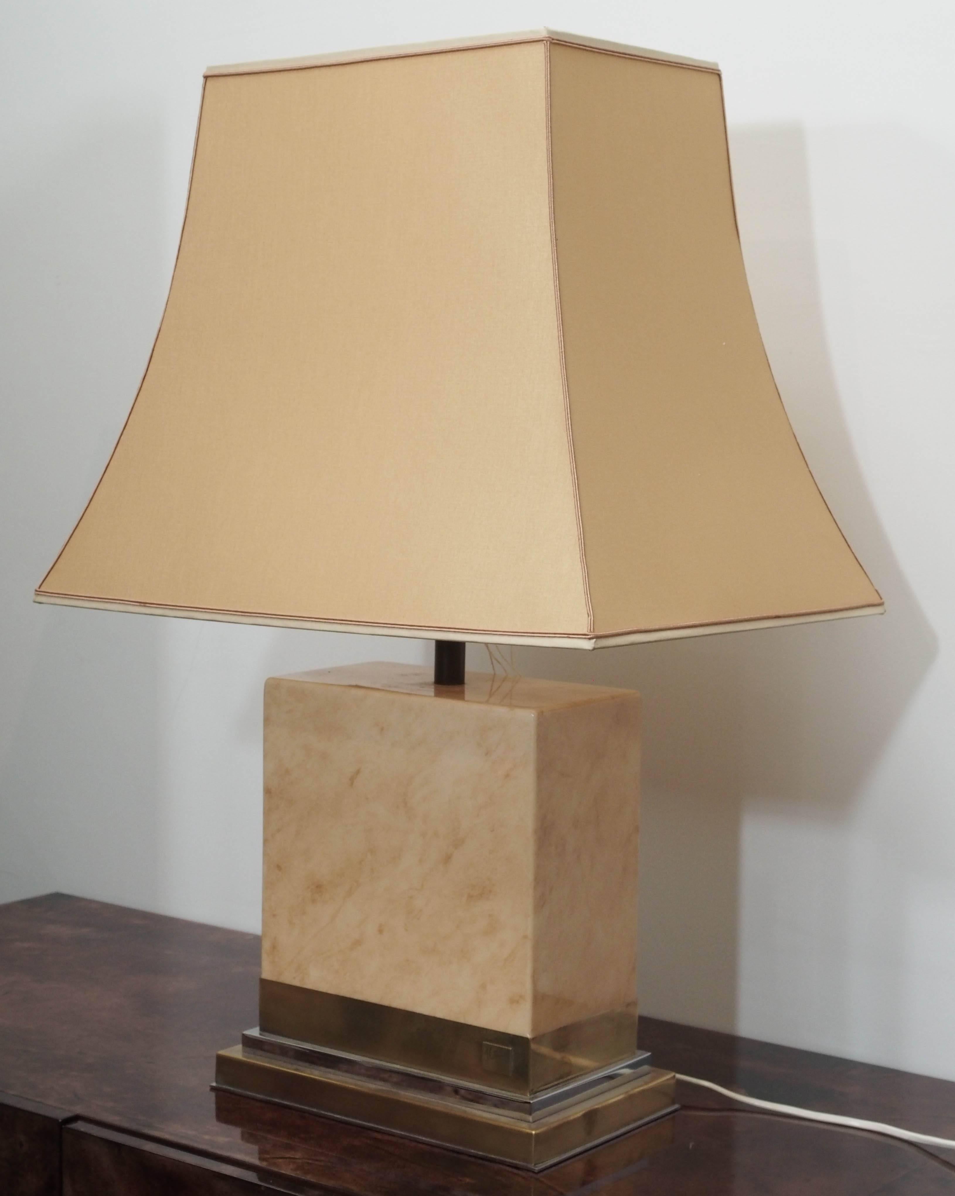 Bronze Pair of Lacquered Table Lamps after Design by Jean Claude Mahey For Sale