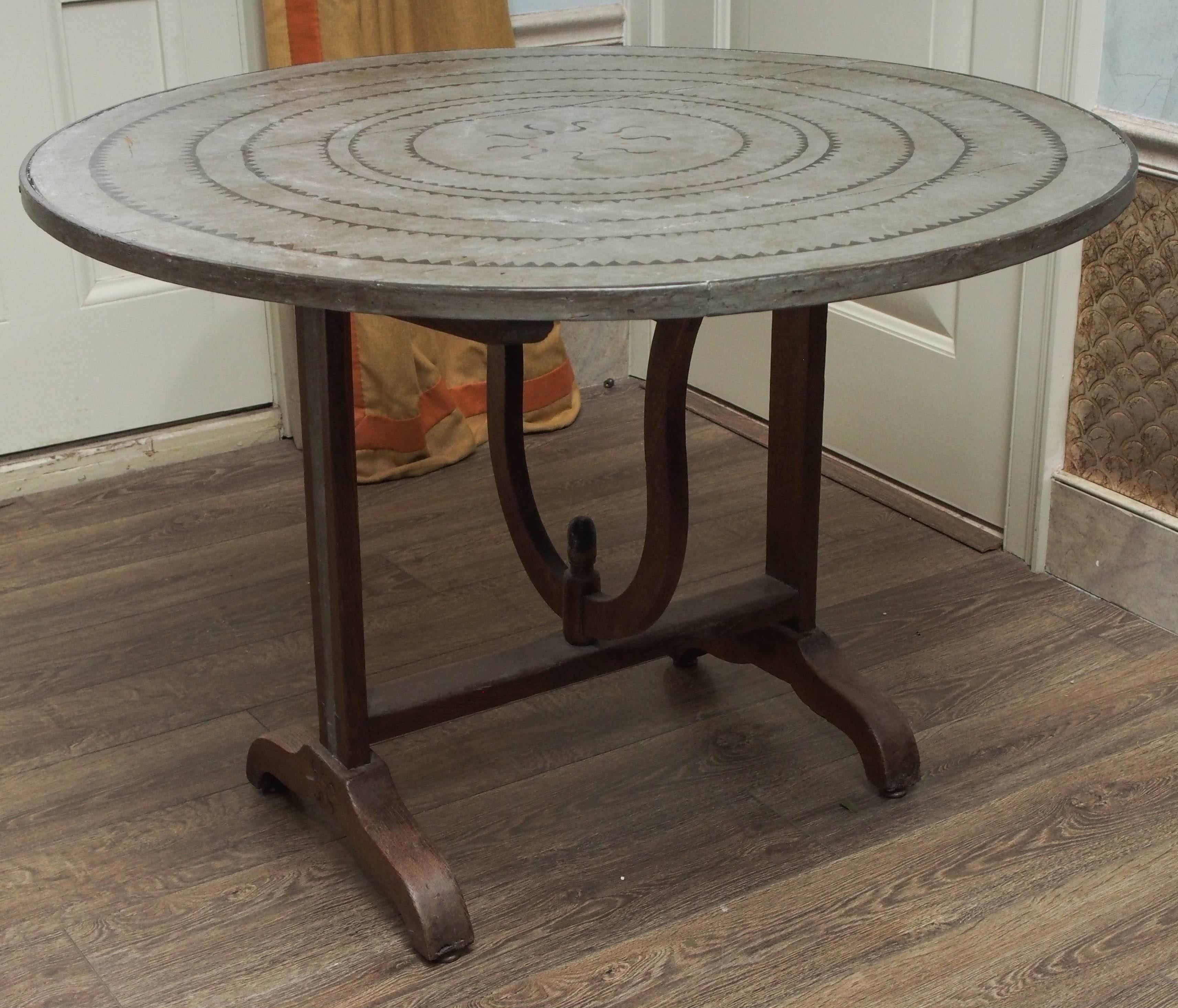 Painted Late 19th Century French Century Oak Wine Table 