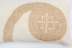 Vintage African Embroidered Pillow 14 x 26