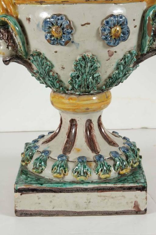 19th Century, Painted, Italian, Terracotta Urns For Sale at 1stDibs