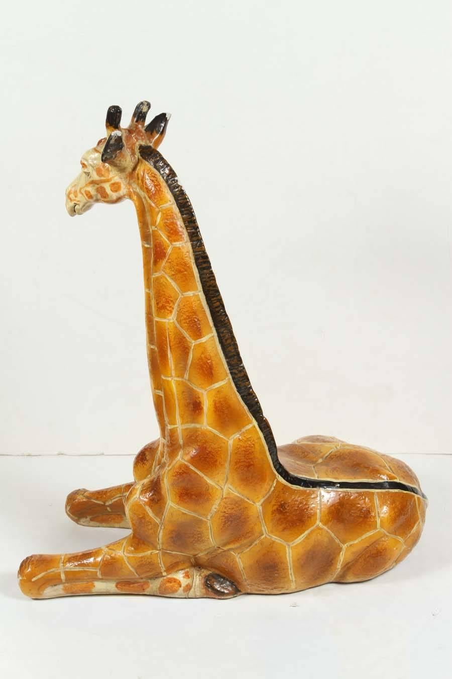 Mid-Century Modern Vintage Italian Ceramic Seated Giraffe