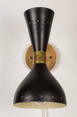 1950s Double-Cone Italian Sconces in the Style of Stilnovo