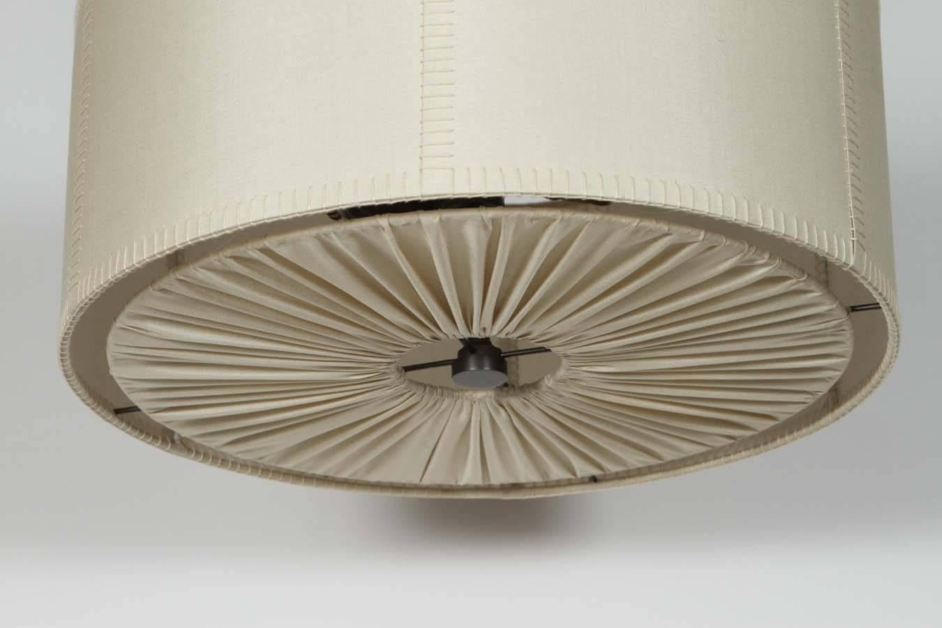 Modern Hand-Stitched Laced Linen Shaded Ceiling Mount Fixture