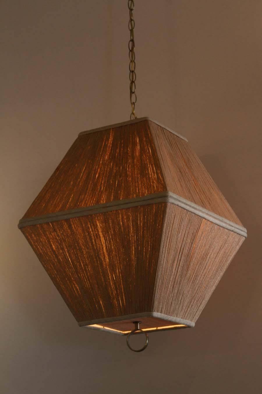String Shaded Lantern Style Chandelier or Pendant at 1stdibs