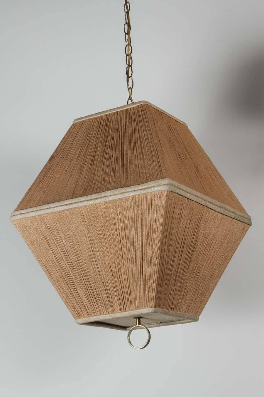 20th Century String Shaded Lantern Style Chandelier or Pendant