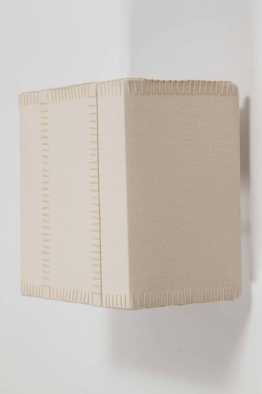 Hand-Stitched Laced Linen Shaded Wall Sconce 1