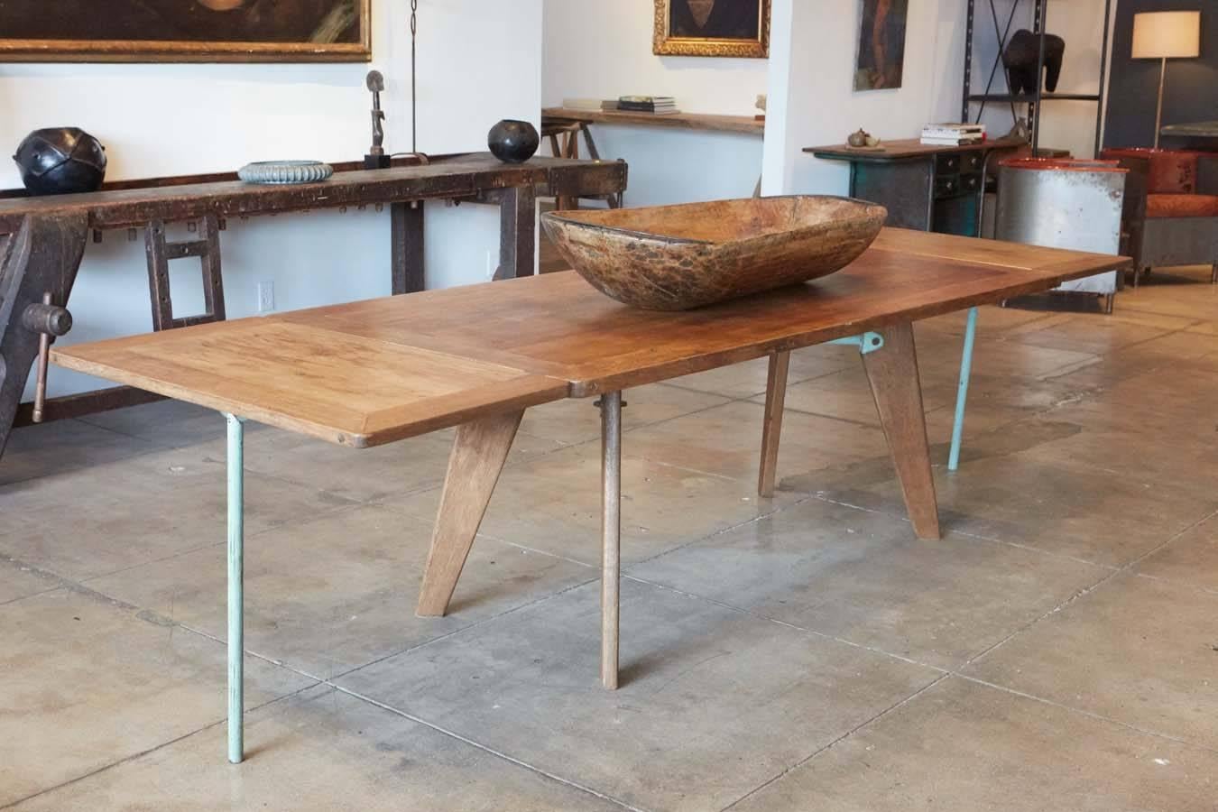 French Jean Prouvé Table with Extenders, France, 1949 Jean Prouvé Ateliers