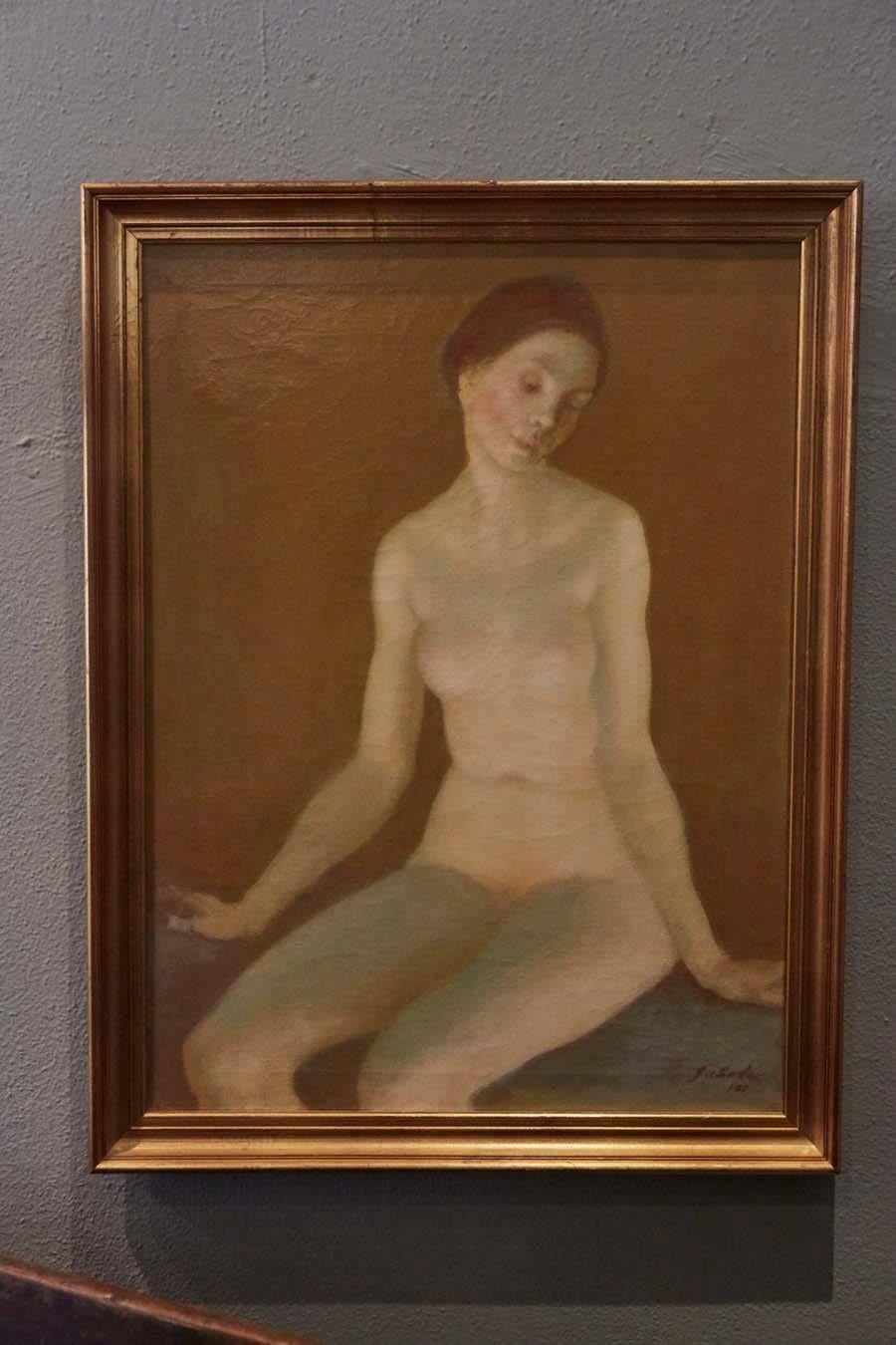 Finnish 'Nude Study' by G. Von Swetlik, Signed and Dated 1977 For Sale