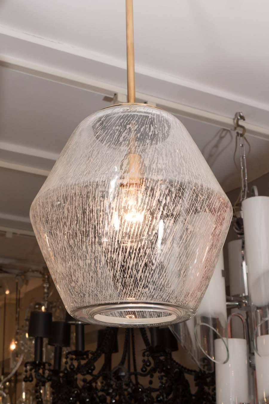 etched glass pendant light