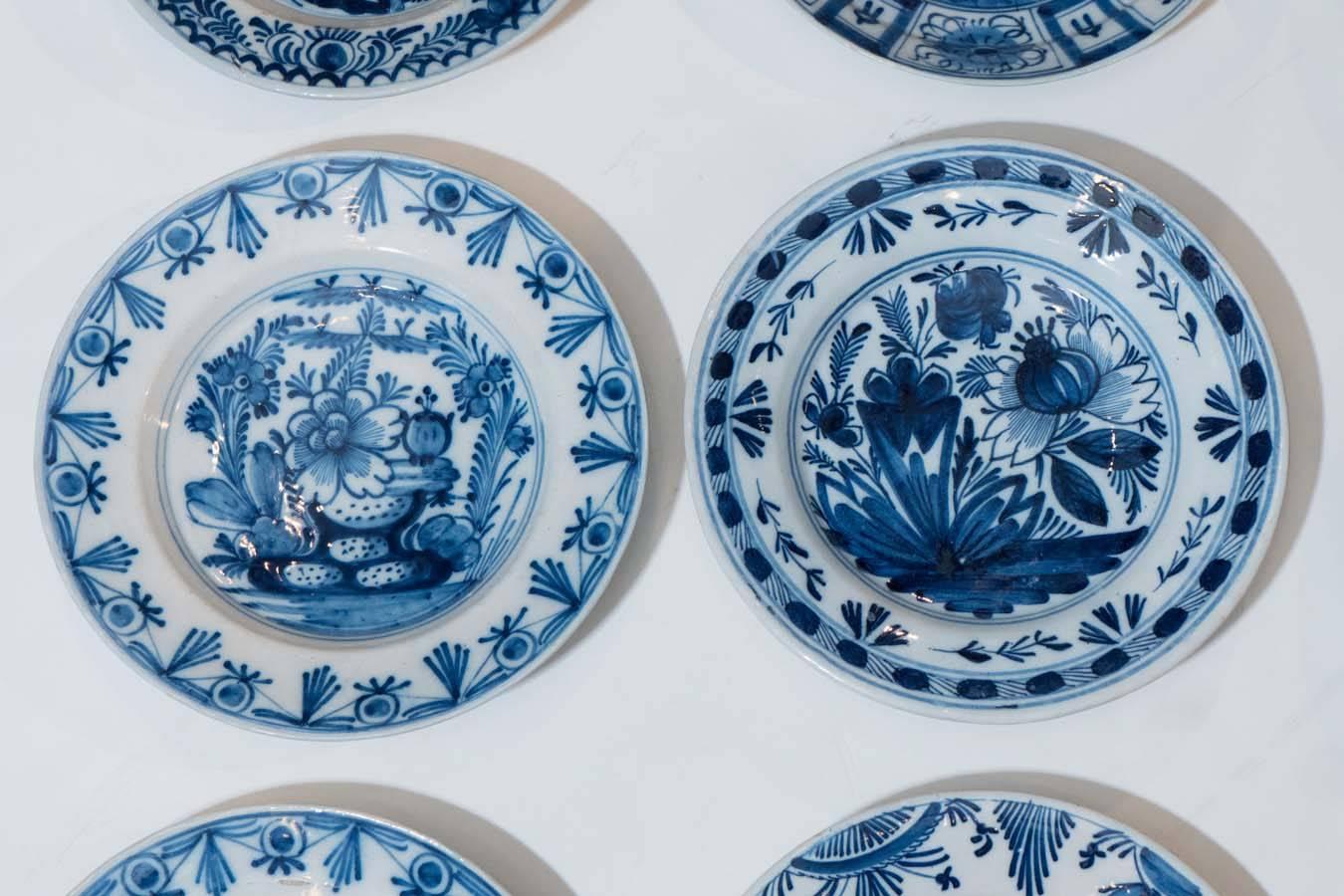 Rococo Part of Our Collection of Antique Blue and White Dutch Delft Dishes and Chargers