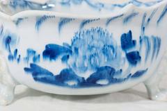 Bow 18th Century Blue and White Porcelain A Three-Legged  Sauce Boat