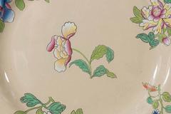 Set of Ten Wedgwood Drabware Dishes Painted with Enamel Flowers