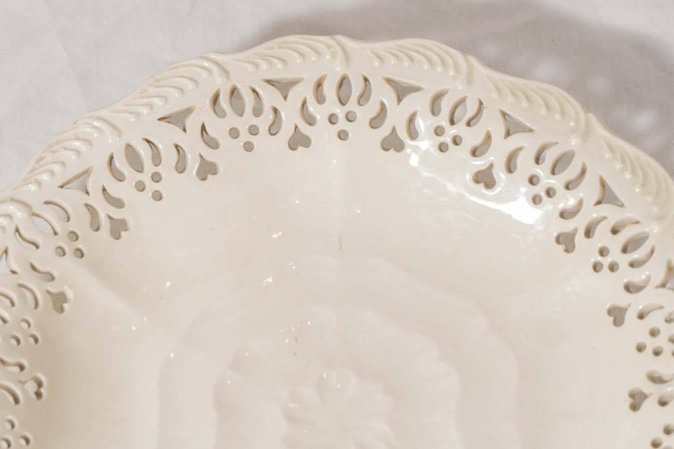 Late 18th Century 18th Century Pierced Creamware Fruit Plate