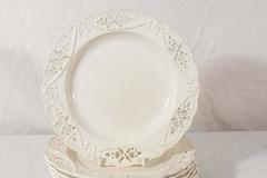 Set of Seven 18th Century Pierced Creamware Dishes