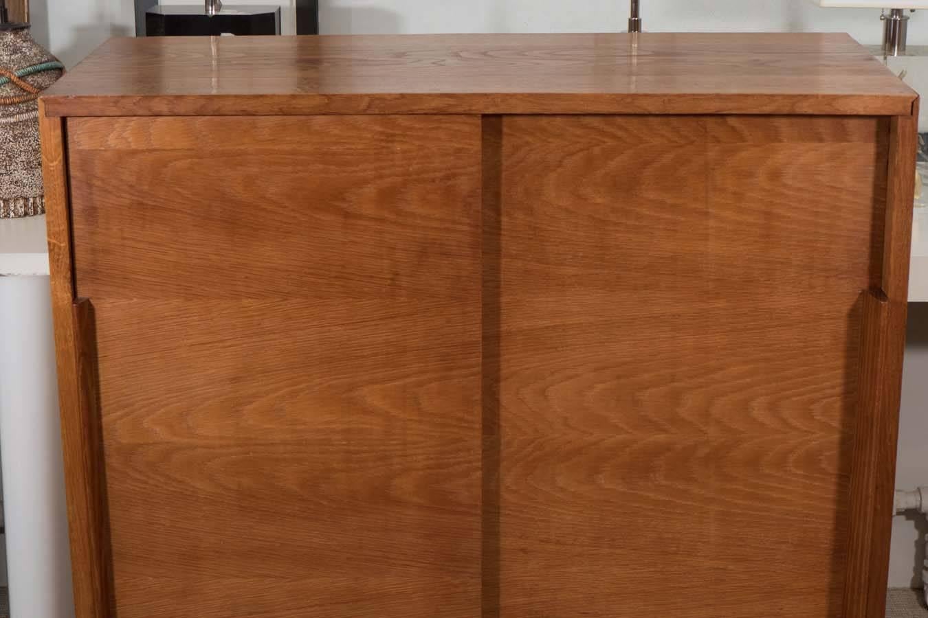 Mid-Century Modern French Oak and Elm Cabinet, France, circa 1945