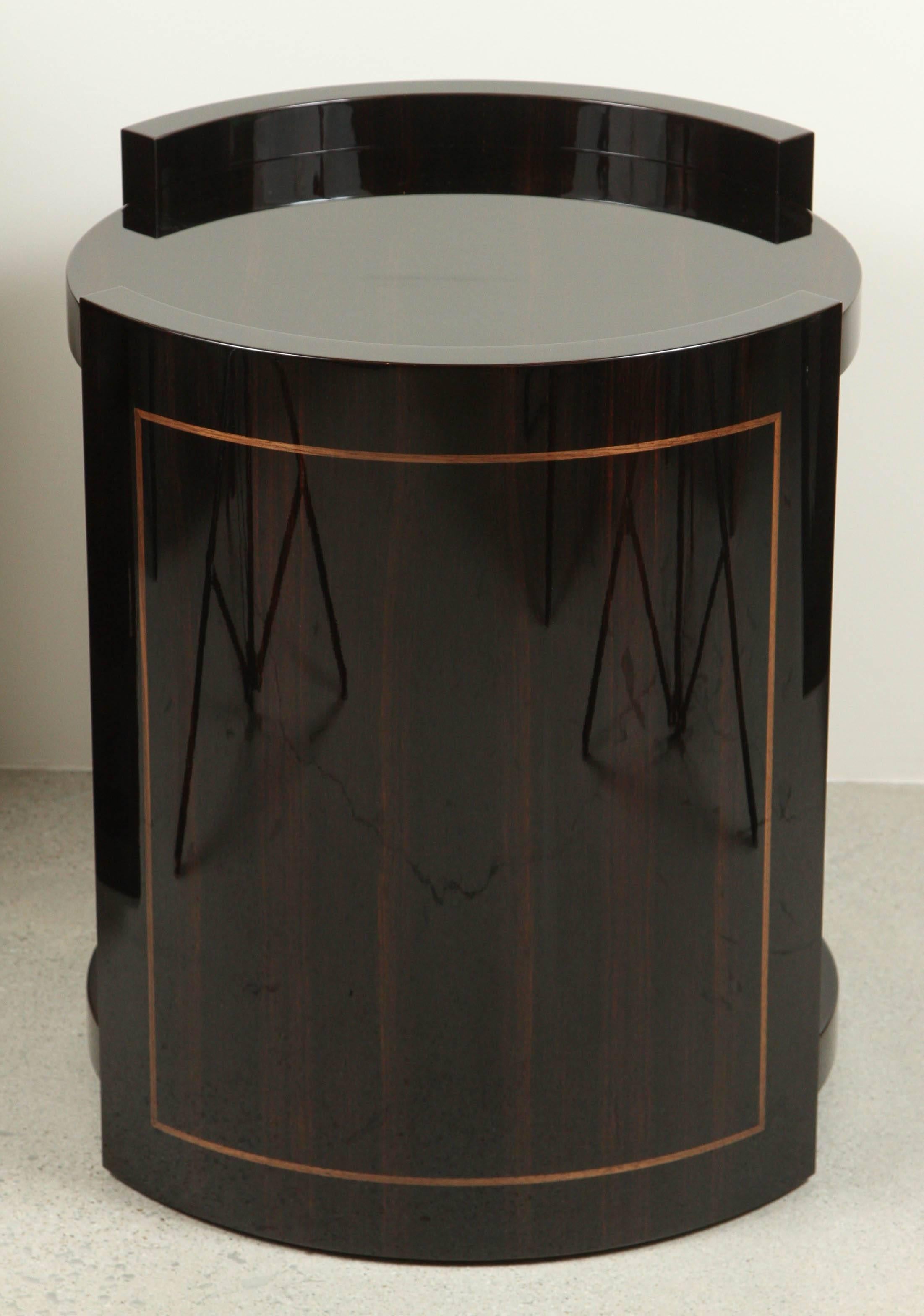 Macassar Art Deco Style Side Table For Sale