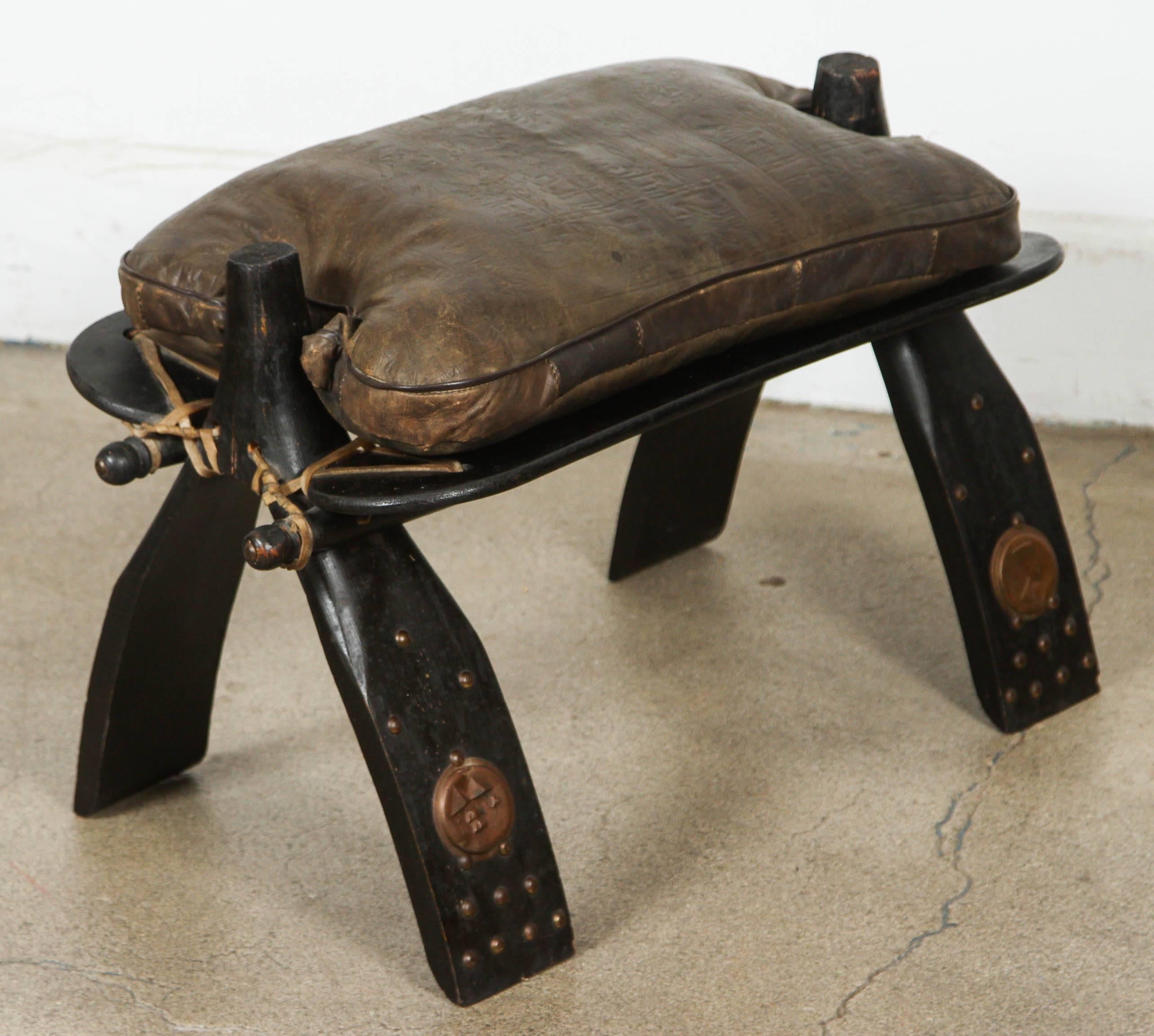 Tribal Camel Saddle Seat Footstool