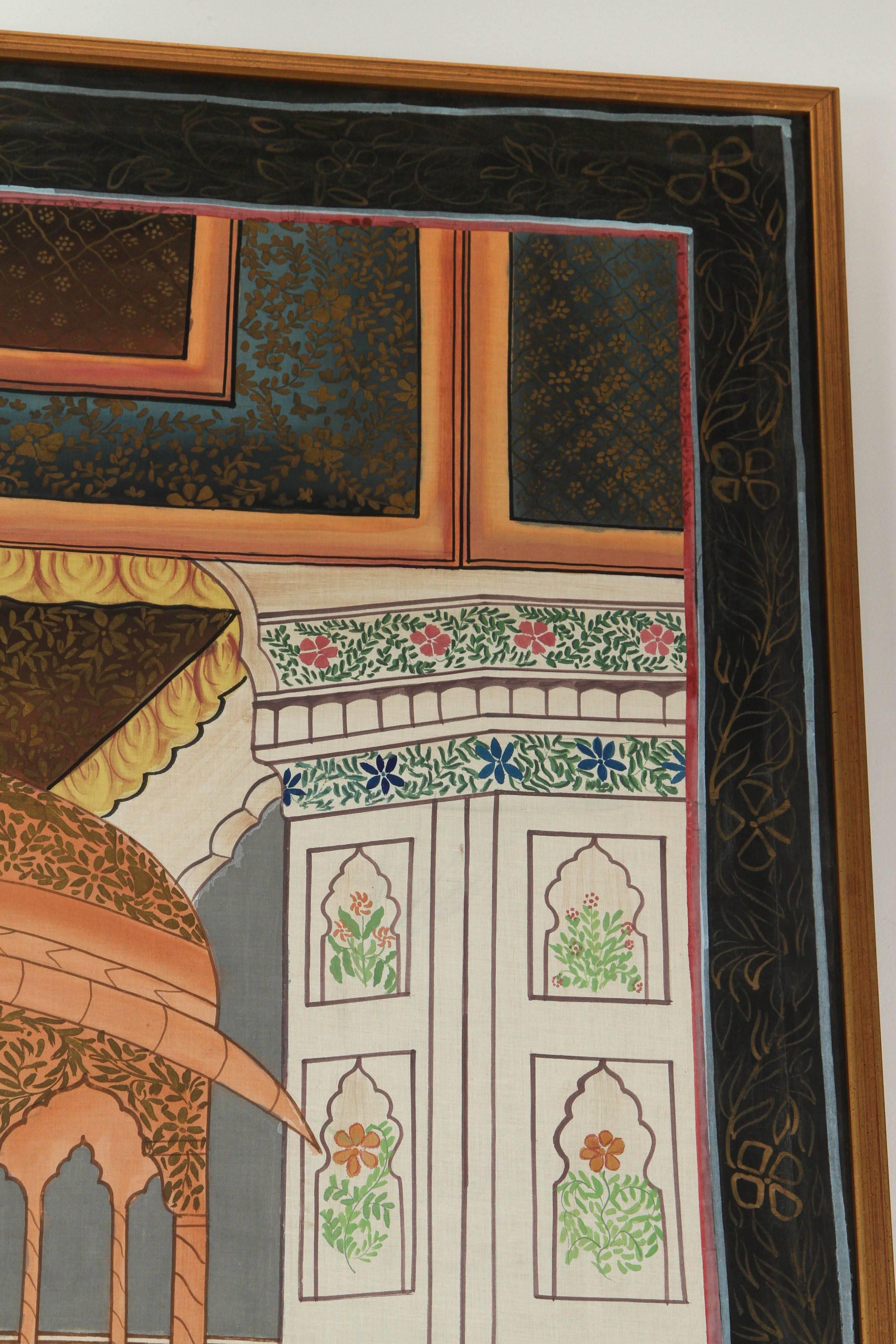 Islamic Mughal Indian Silk Painting