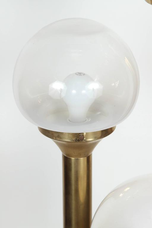 Italian Brass Three Globes Floor Lamp at 1stDibs