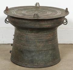Asian Cast Bronze Rain Drum