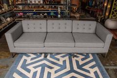 Bespoke Grey Houndstooth Wool Pitfield Sofa by Pitfield London