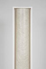 Minimalist Tall White Metal Floor Lamp with Coated Paper Shade