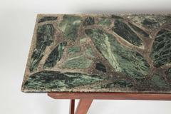 Green Marble and Resin Danish Style Coffee Table with Angled Base