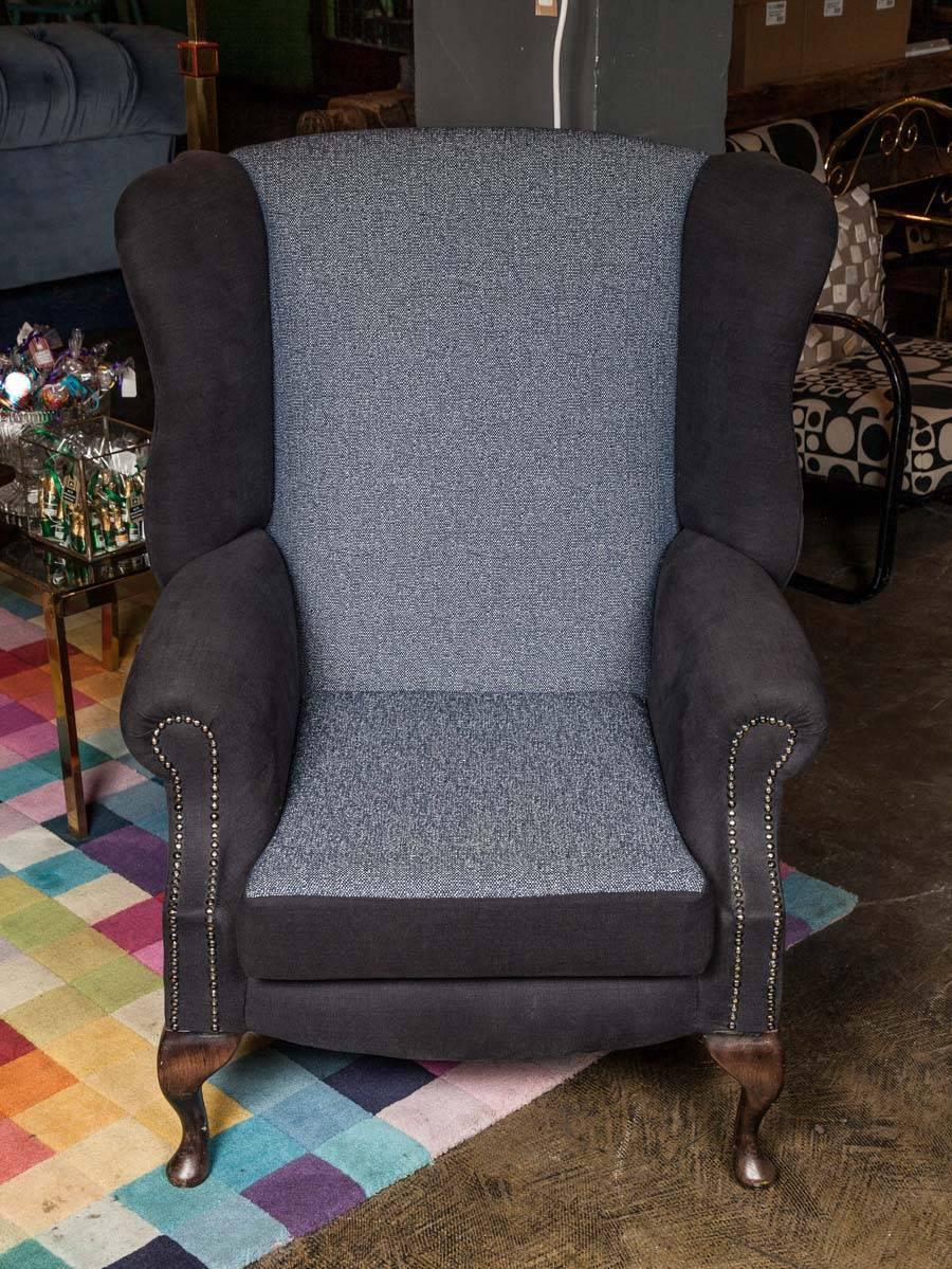 British Bespoke Classic Wingback Armchair by Pitfield London For Sale