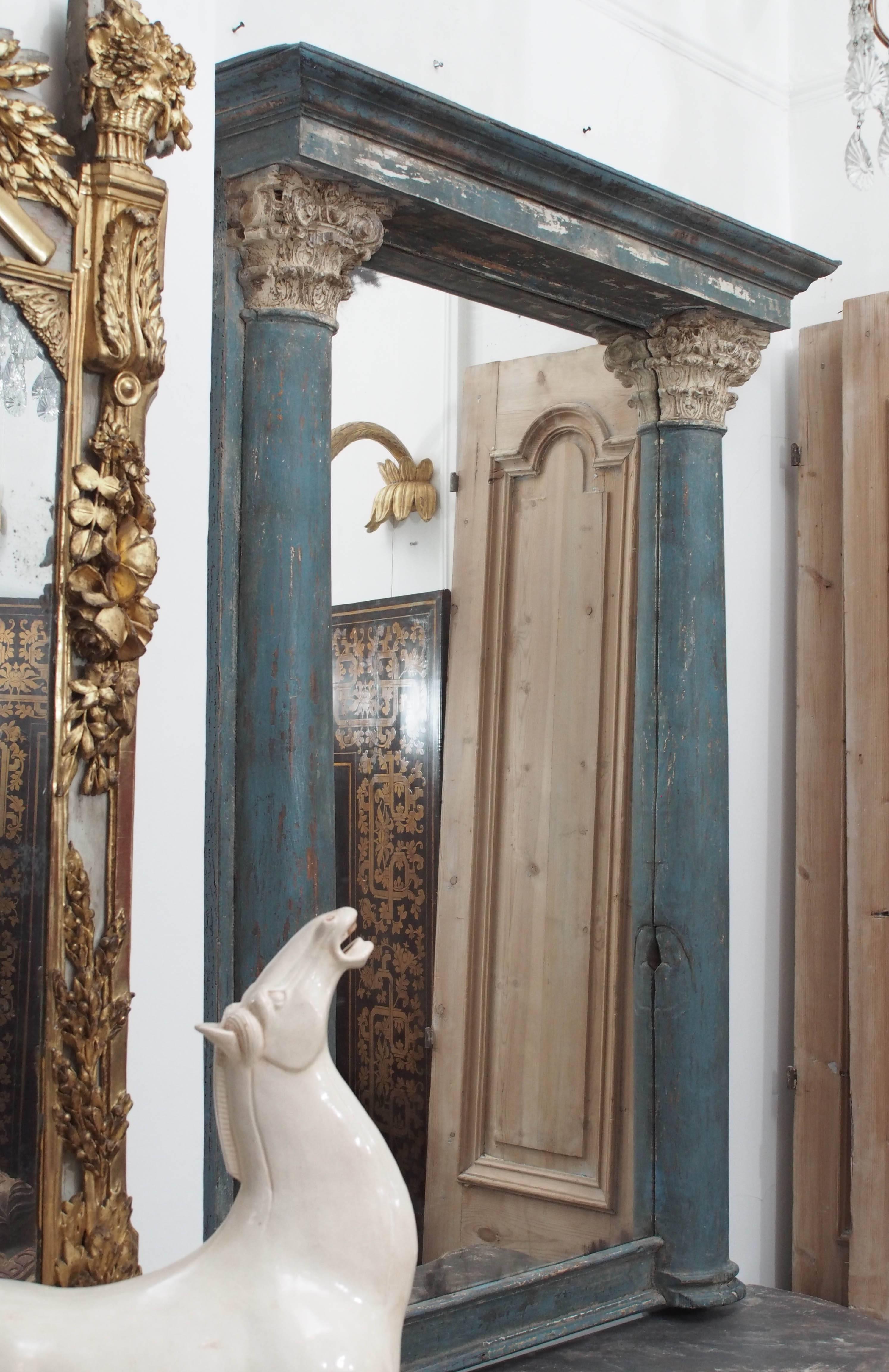 Pair of 18th Century Portuguese Column Mirrors 1