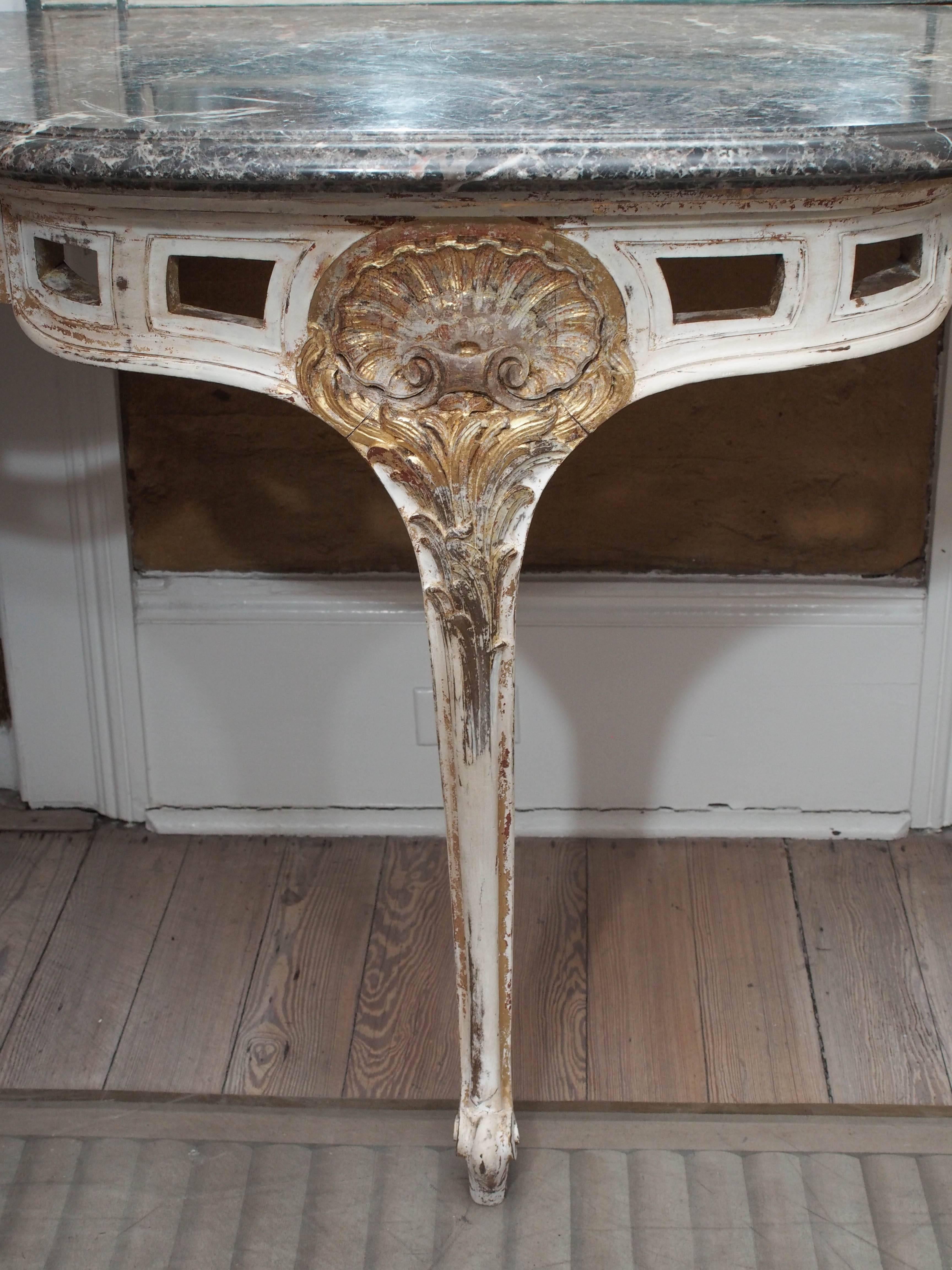 Régence 18th Century French Marble-Top Console