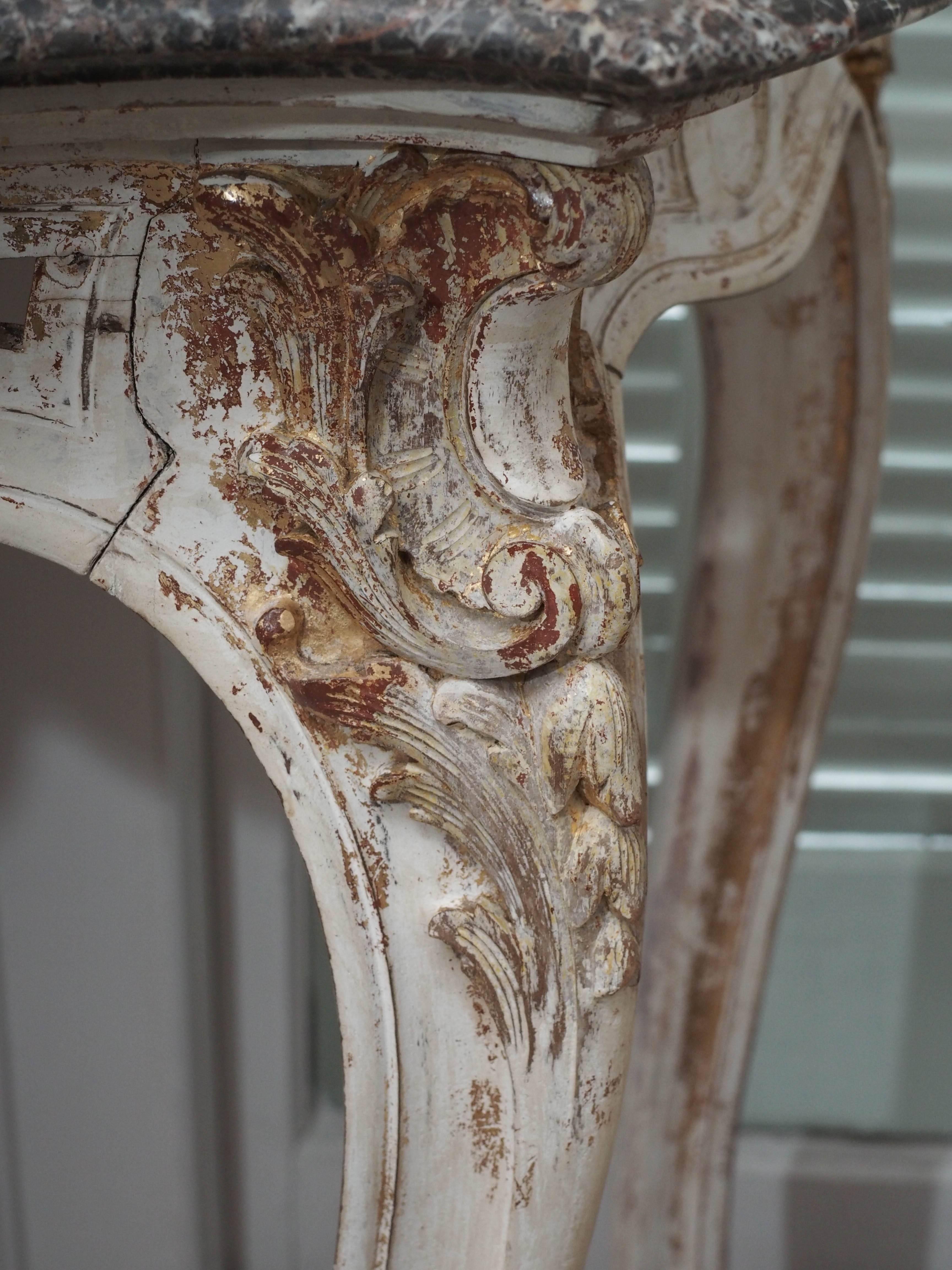 18th Century French Marble-Top Console In Good Condition In New Orleans, LA
