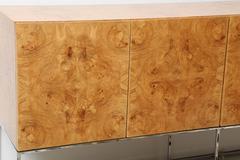 Side Board, by Milo Baughman for Thayer Coggin Credenza of Burl Olive Wood