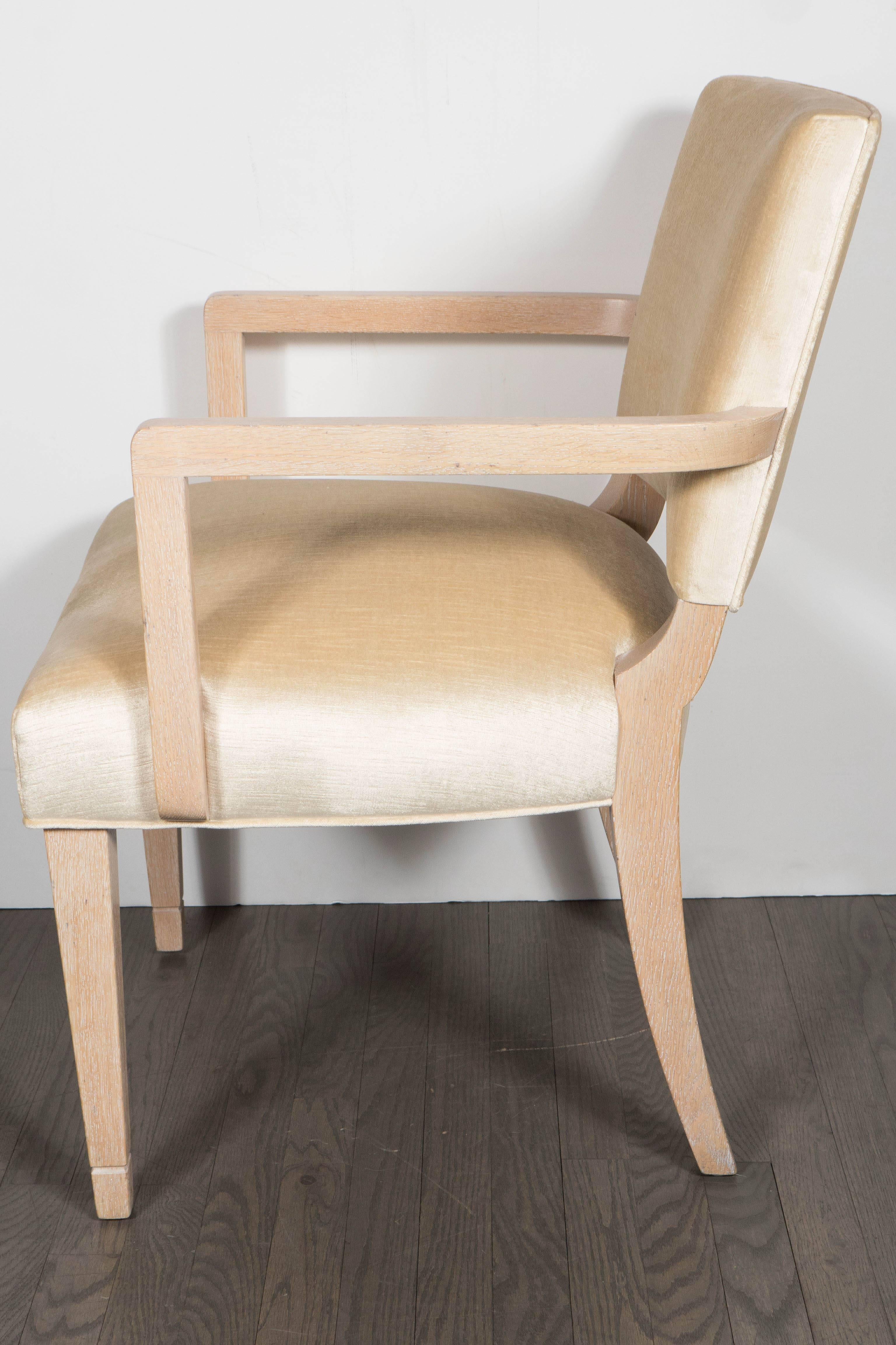 Eight Dining Chairs in White Oak for Schmieg & Kotzian by Dorothy Draper In Excellent Condition In New York, NY