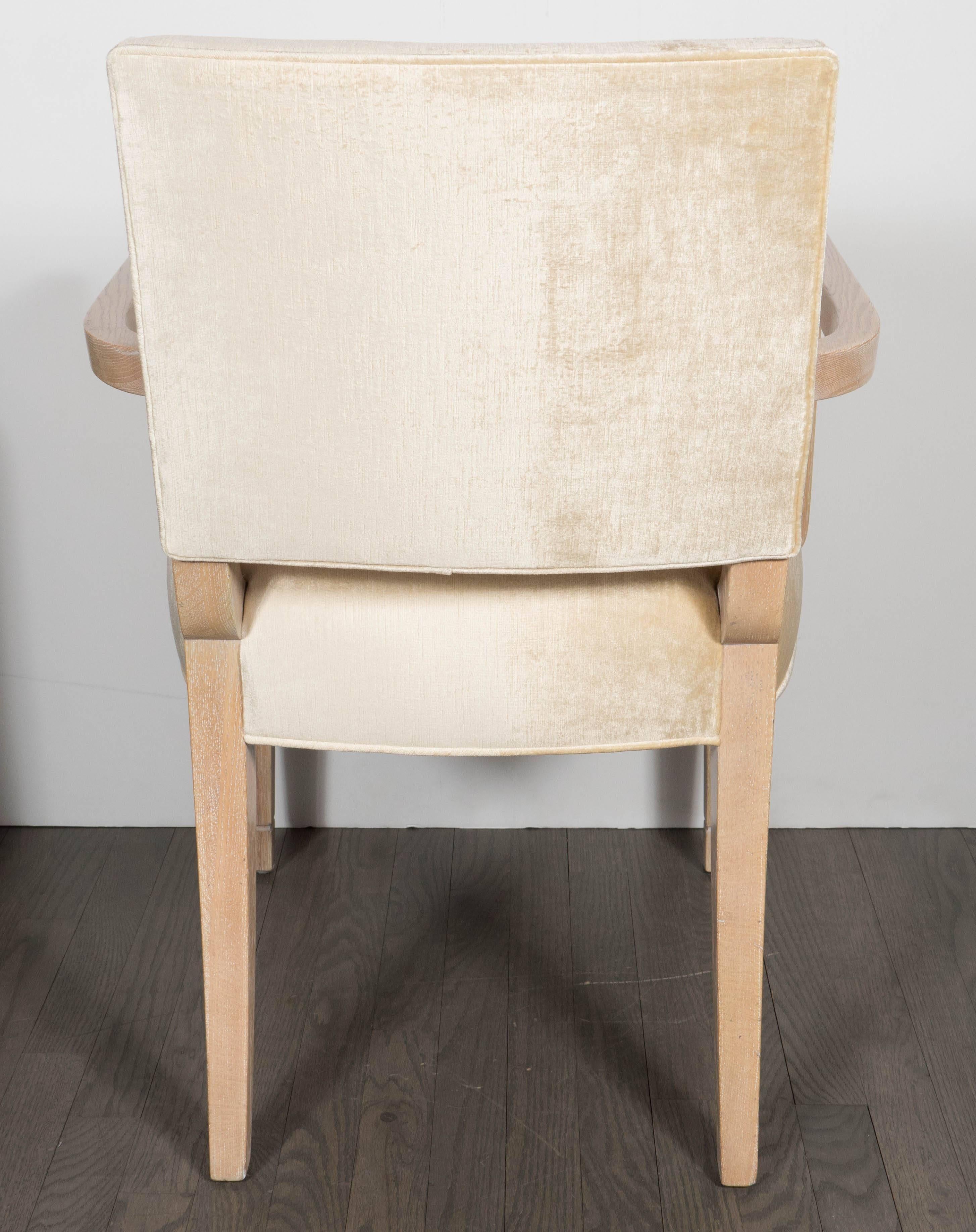 Mid-20th Century Eight Dining Chairs in White Oak for Schmieg & Kotzian by Dorothy Draper