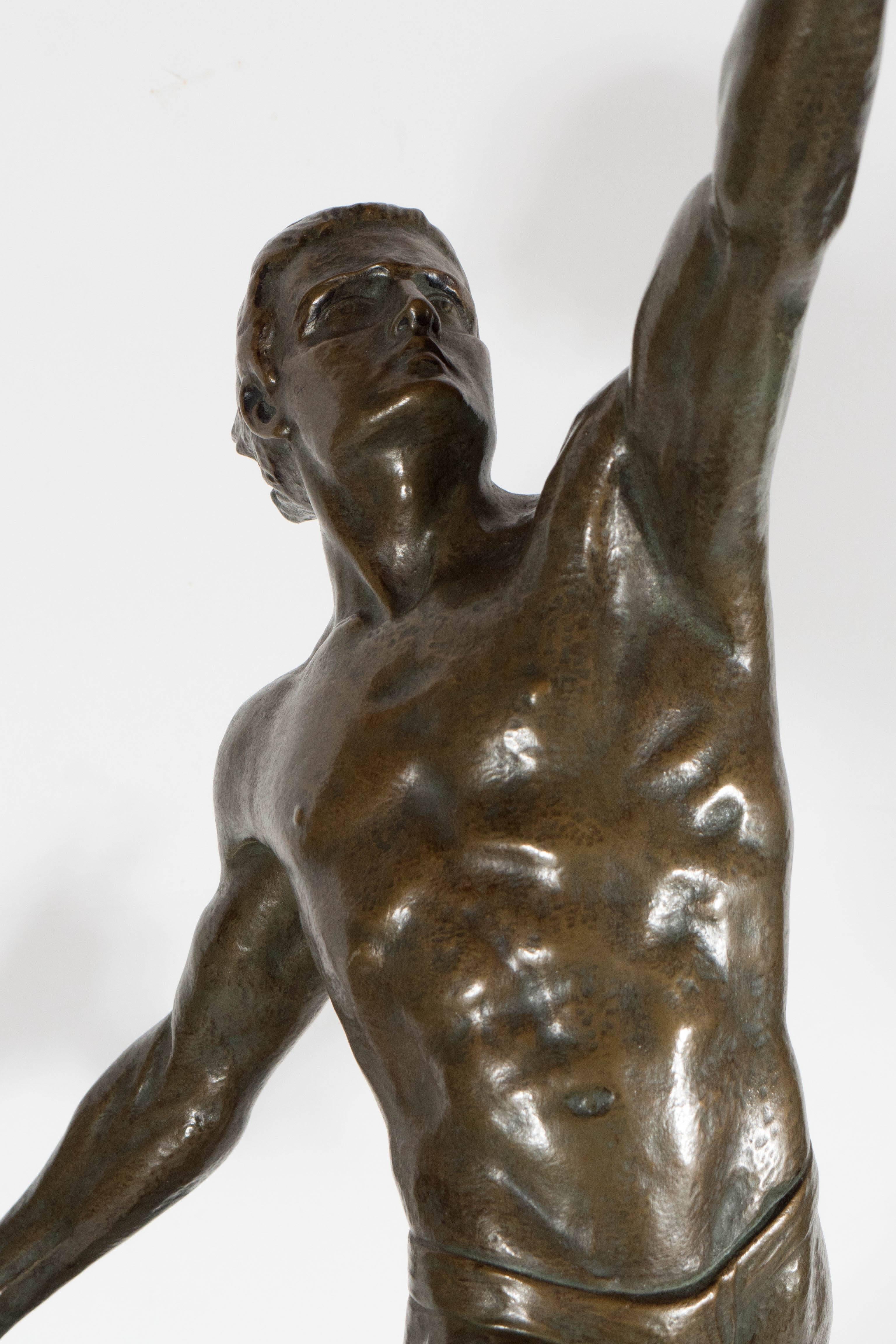 Art Deco Frederic C. Focht Cast Bronze Statue 