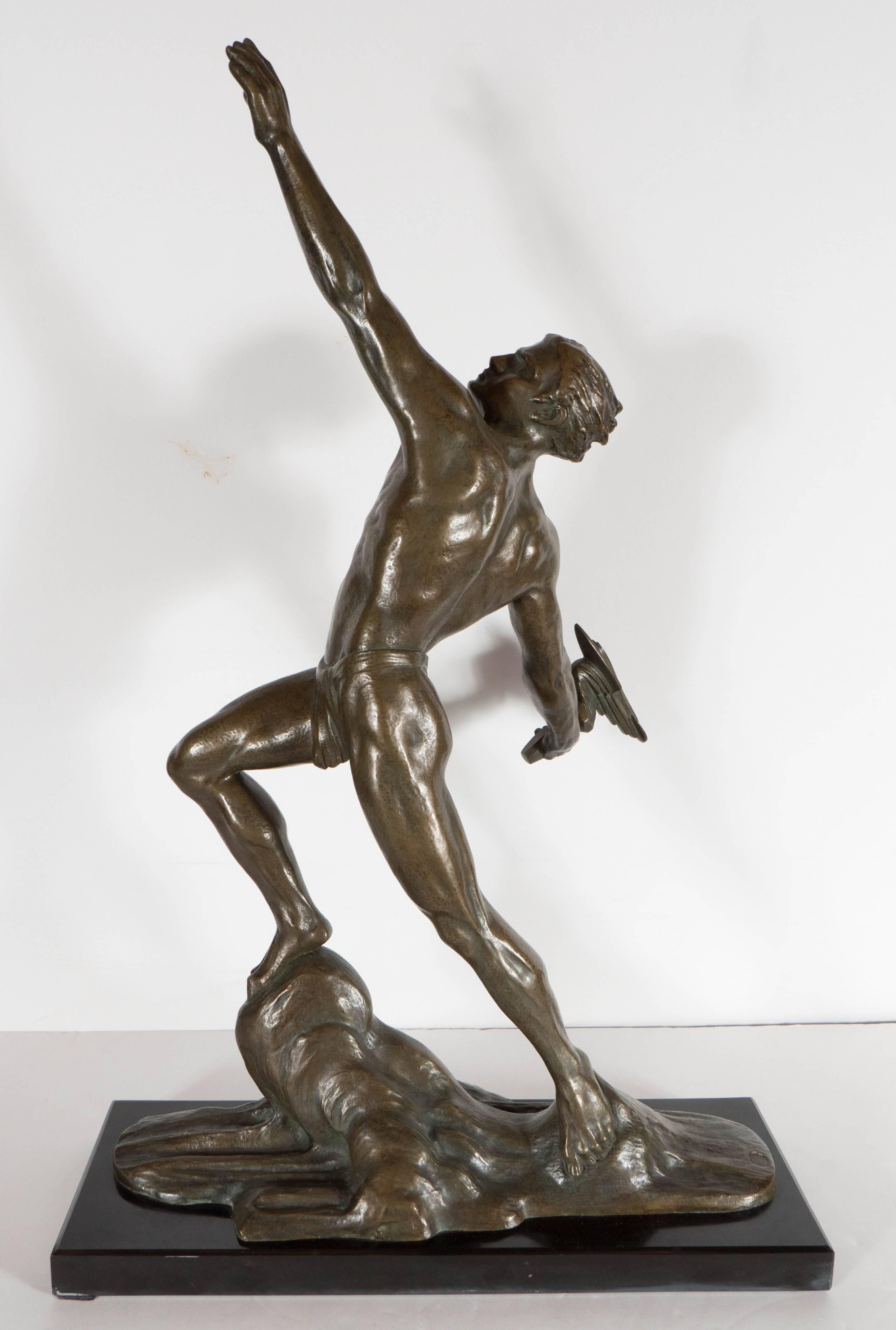 Art Deco Frederic C. Focht Cast Bronze Statue 