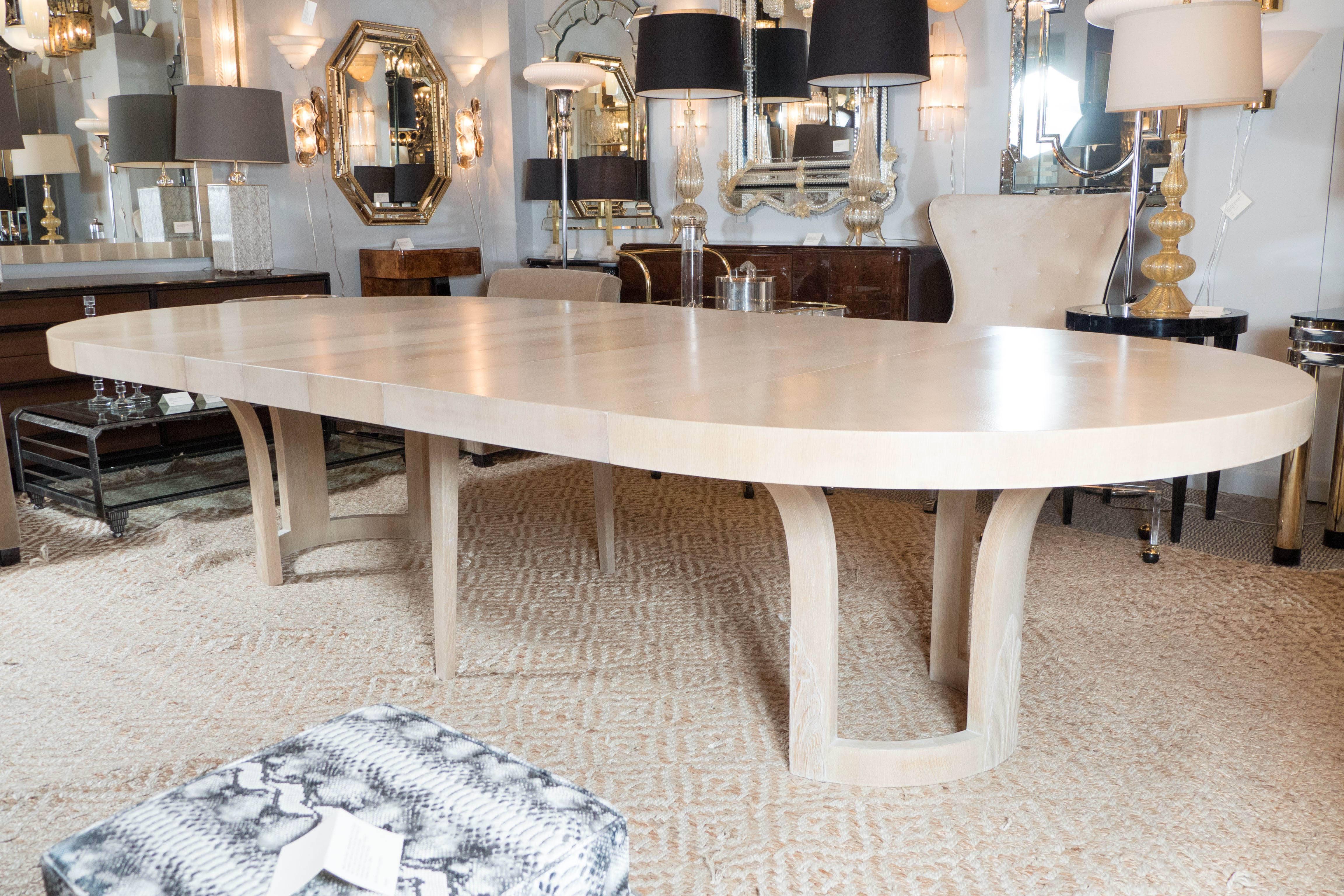 Extendable White Oak Table for Schmieg & Kotzian by Dorothy Draper In Excellent Condition In New York, NY