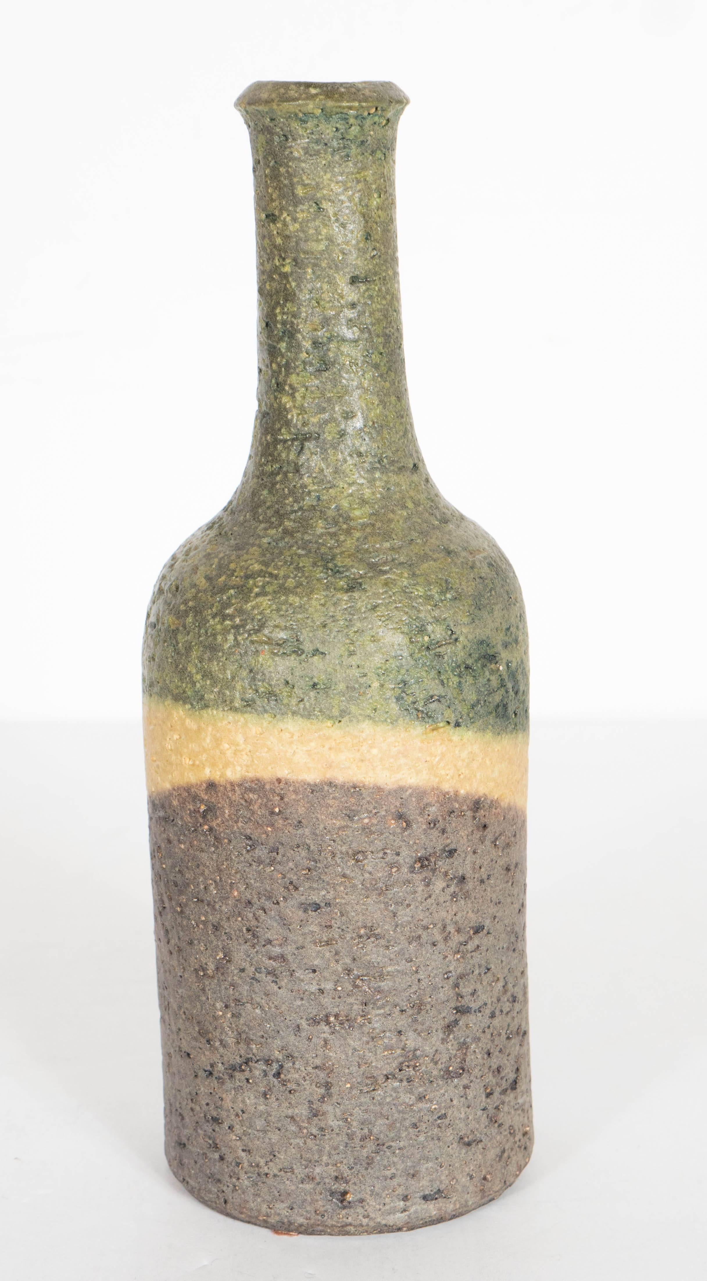 Late 20th Century Attractive Bottle Vase in Organic Tones by Marcello Fantoni for Raymor