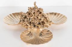 Stunning Dish Set in 24-Karat Gilt Finish Signed by Claude Victor Boeltz