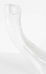 Gorgeous Pair of Sculptural Blown-Glass Double-Candlesticks Signed by Schneider