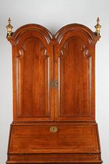 English 18th Century Queen Anne Oak Secretary Double Dome