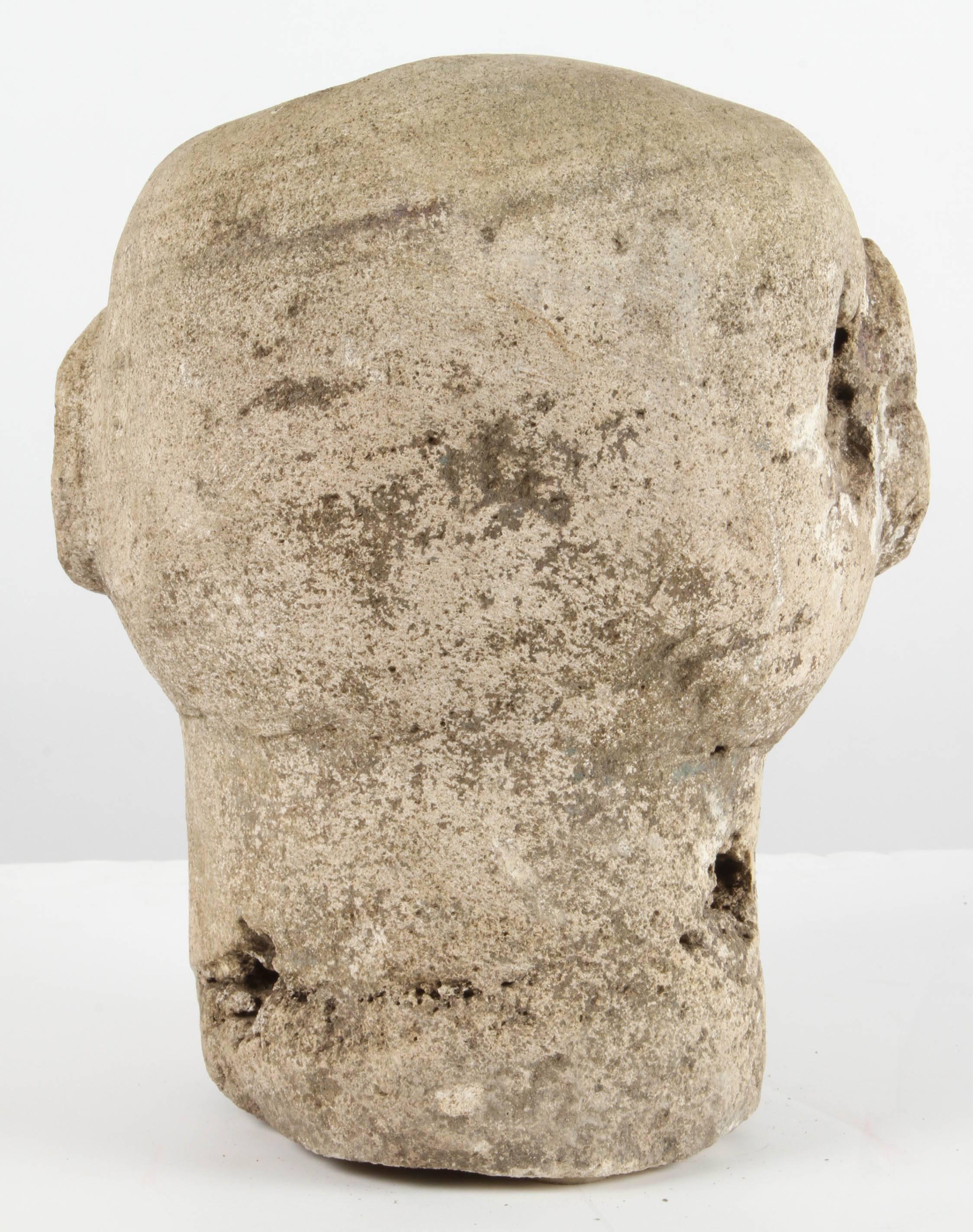 Indonesian Carved Stone Head from Timor