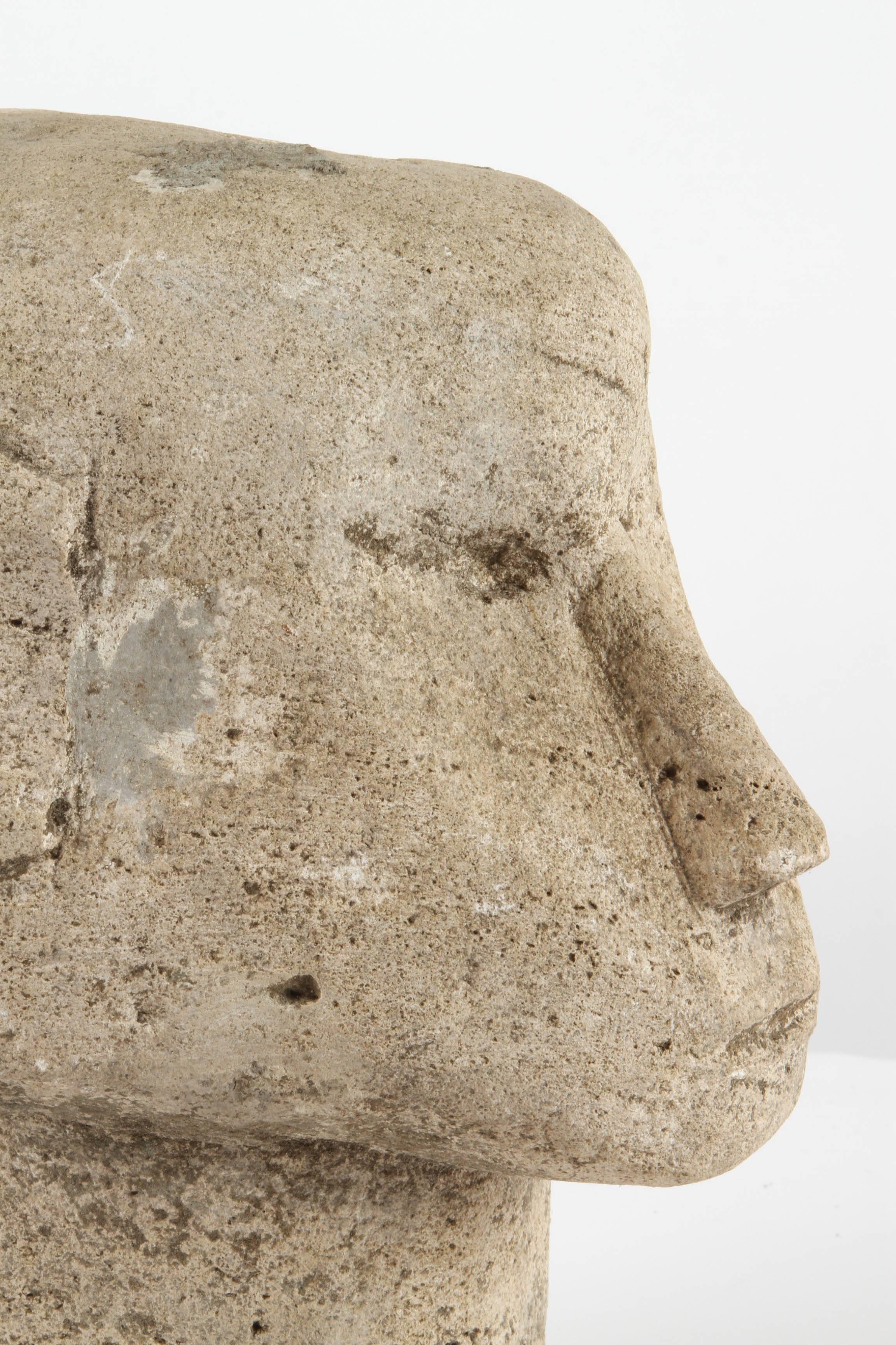 19th Century Carved Stone Head from Timor