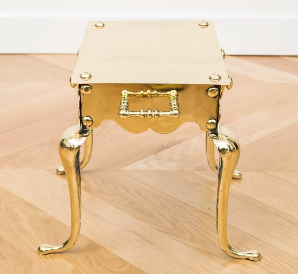 Mid-20th Century Polished Brass Side Table