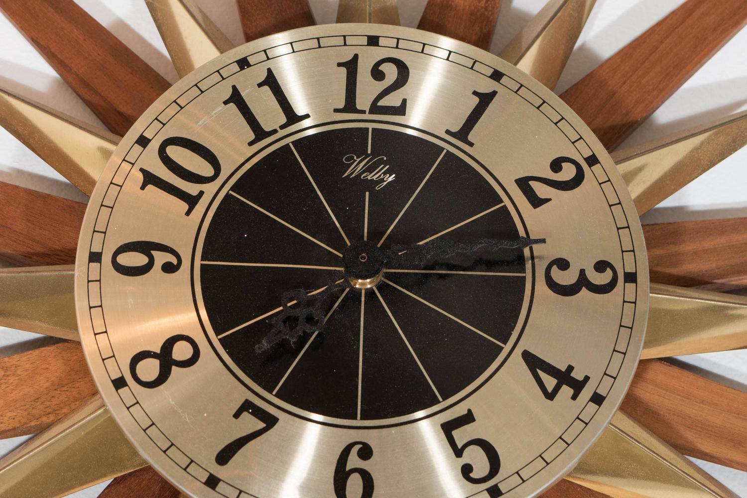 Starburst Wall Clock by Welby Division, Elgin National Watch Company at