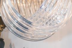 Looped Lucite & Brass Chandelier